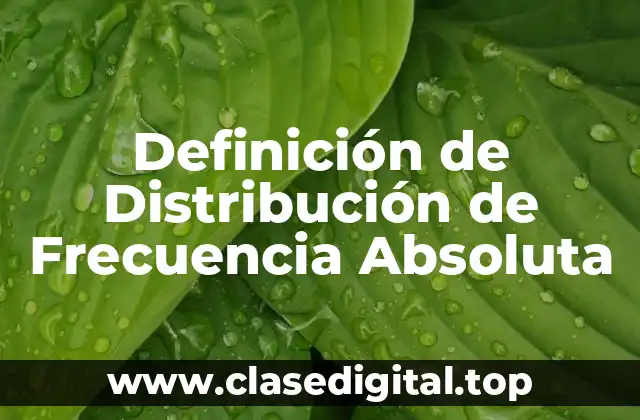 Definición de Distribución de Frecuencia Absoluta