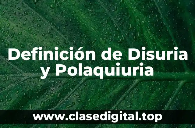 Definición de Disuria y Polaquiuria