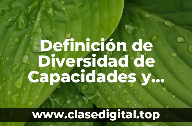 Definición de Diversidad de Capacidades y Discapacidades
