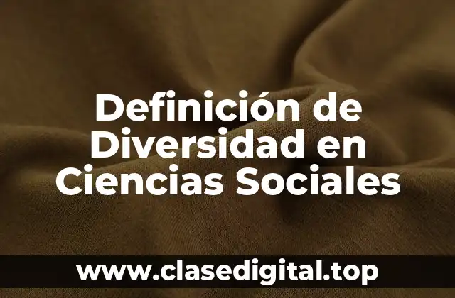 Definición de Diversidad en Ciencias Sociales