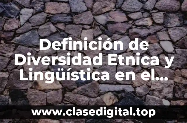 Definición de Diversidad Etnica y Lingüística en el Perú
