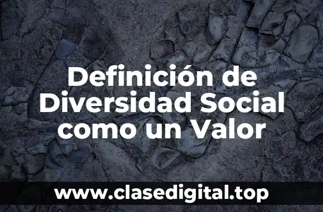 Definición de Diversidad Social como un Valor