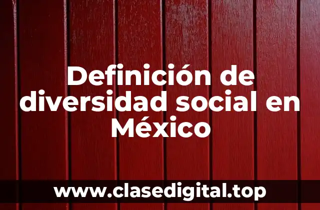Definición de diversidad social en México