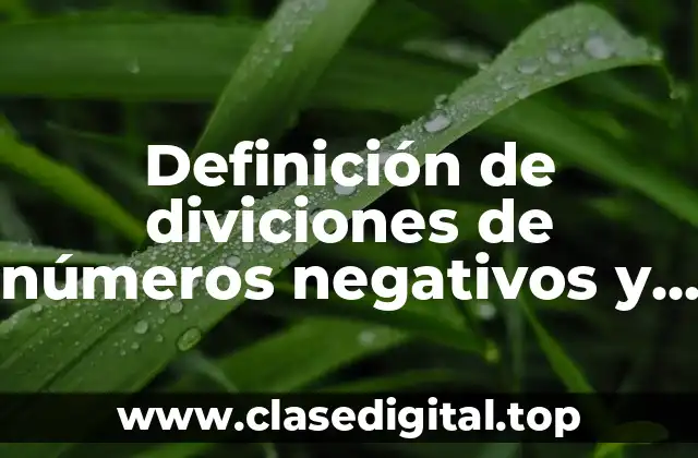 Definición de diviciones de números negativos y positivos
