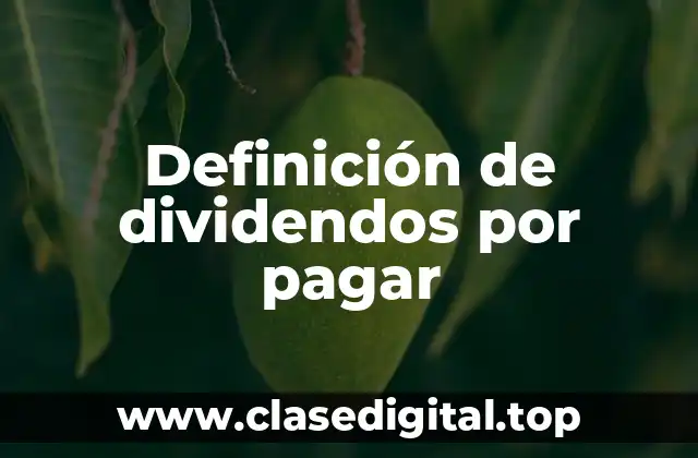 Definición de dividendos por pagar