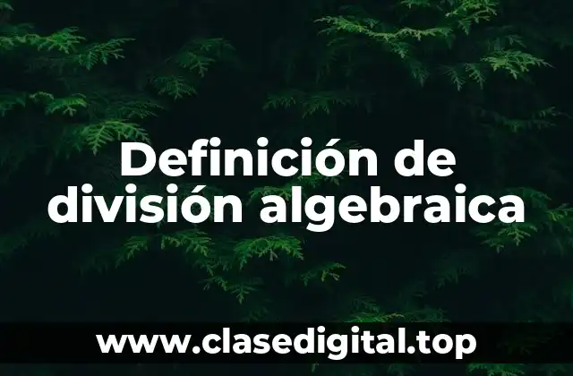 Definición de división algebraica