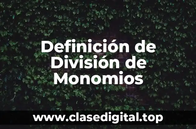 Definición de División de Monomios