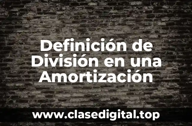 Definición de División en una Amortización