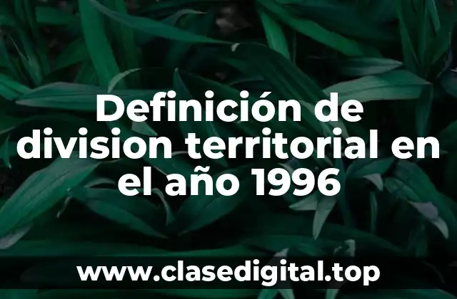 Definición de division territorial en el año 1996
