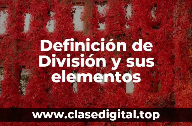 Definición de División y sus elementos