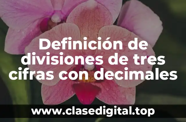 Definición de divisiones de tres cifras con decimales