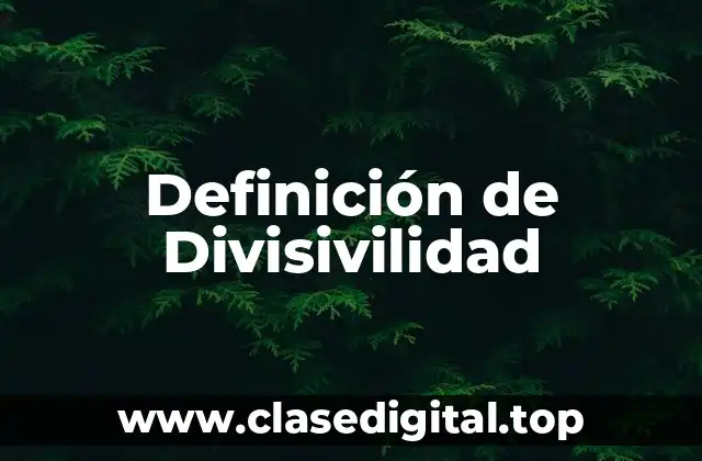 Definición de Divisivilidad