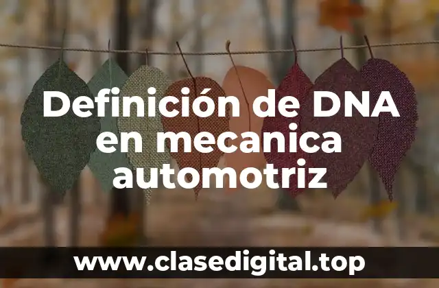 Definición de DNA en mecanica automotriz