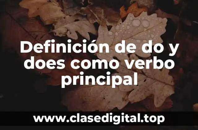 Definición de do y does como verbo principal