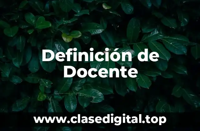 Definición de Docente