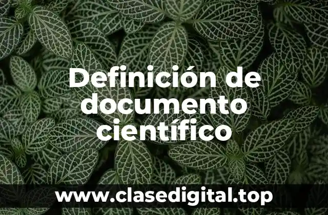 Definición de documento científico