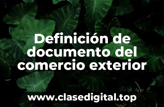 Definición de documento del comercio exterior