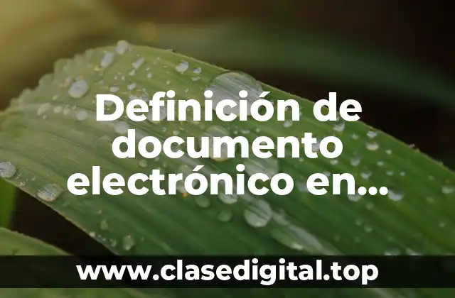 Definición de documento electrónico en informática