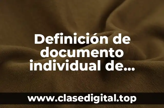 Definición de documento individual de adaptación curricular