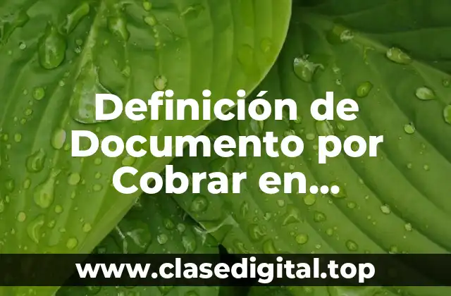 Definición de Documento por Cobrar en Contabilidad