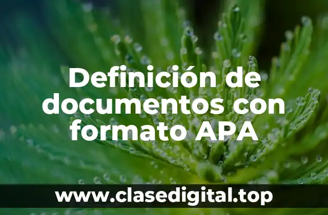 Definición de documentos con formato APA