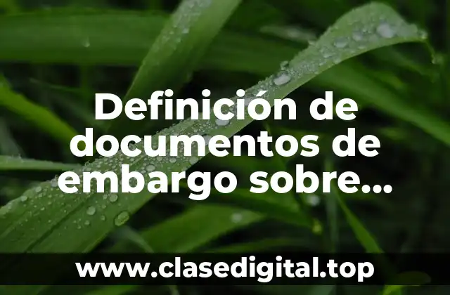 Definición de documentos de embargo sobre créditos y cobranzas