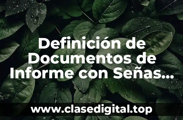 Definición de Documentos de Informe con Señas de Sus Partes