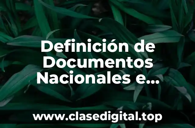 Definición de Documentos Nacionales e Internacionales