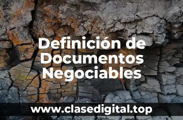 Definición de Documentos Negociables
