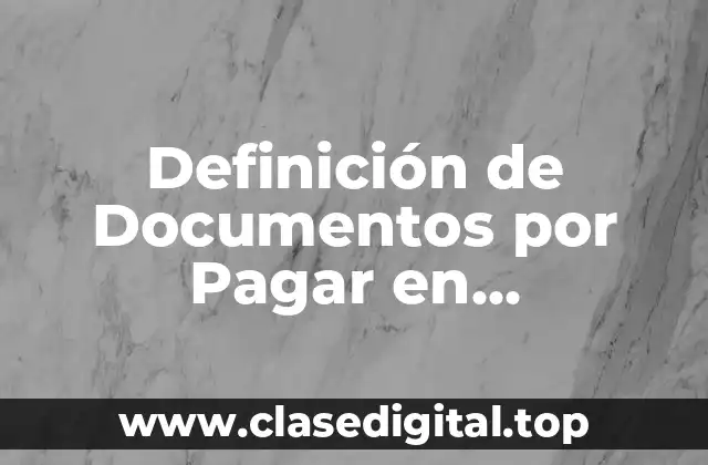 Definición Técnica de Documentos por Pagar en Contabilidad