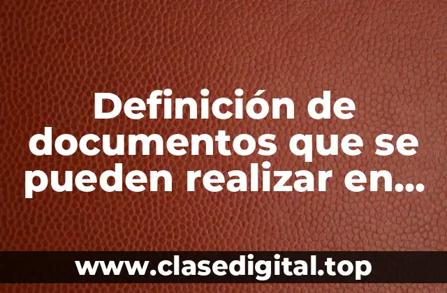 Definición de documentos que se pueden realizar en Publisher