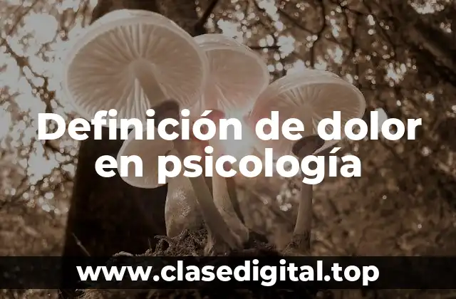 Definición de dolor en psicología