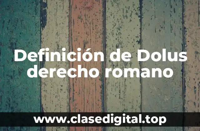 Definición de Dolus derecho romano