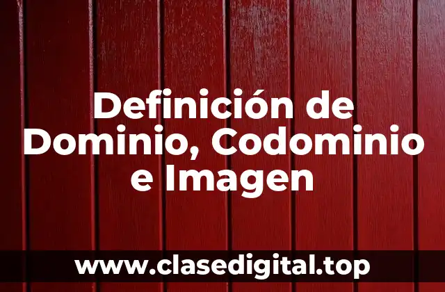 Definición de Dominio, Codominio e Imagen