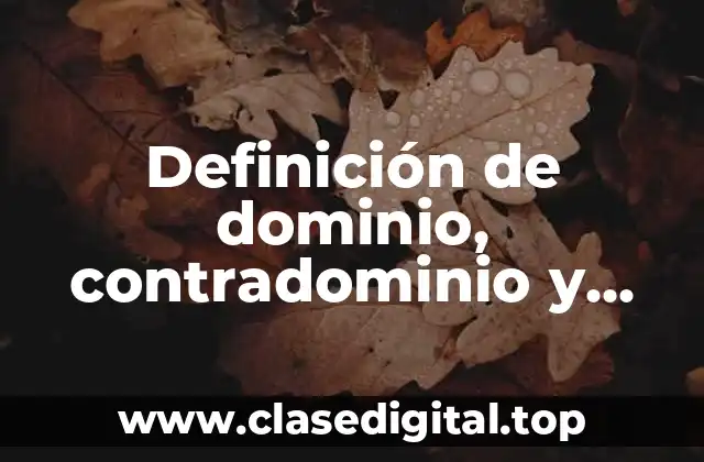 Ejemplos de dominio, contradominio y rango de una función