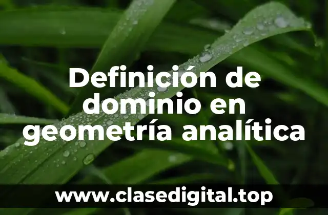 Definición de dominio en geometría analítica