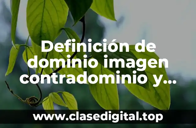 Definición de dominio imagen contradominio y recorrido