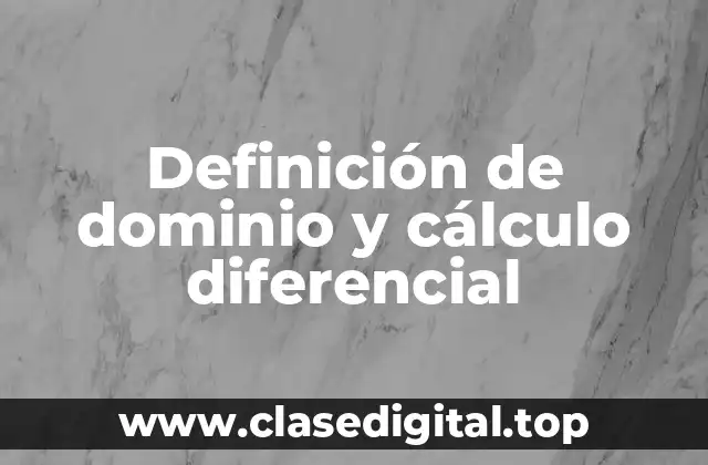 Definición de dominio y cálculo diferencial