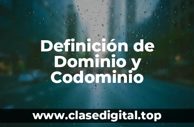 Definición de Dominio y Codominio