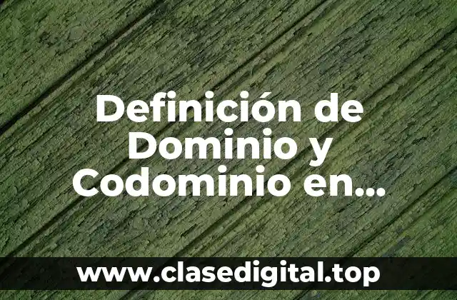 Definición de Dominio y Codominio en Matemáticas