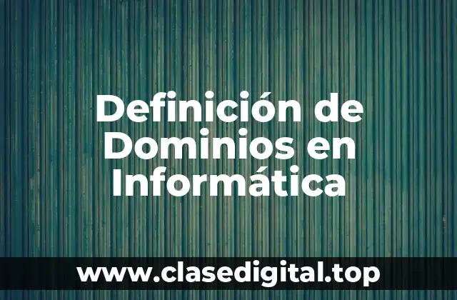 Definición de Dominios en Informática