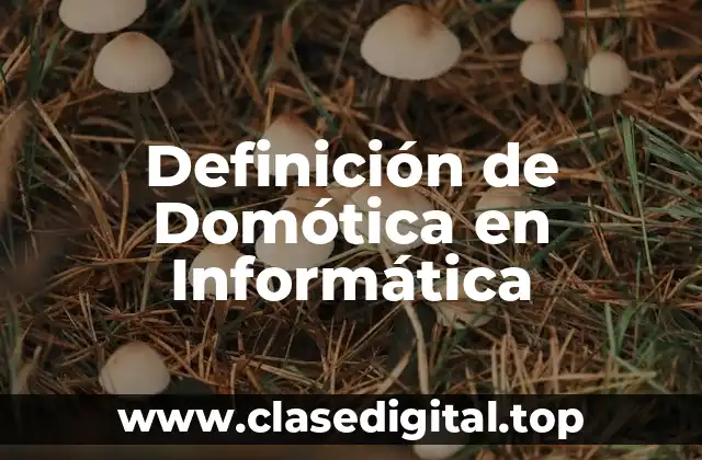 Definición de Domótica en Informática