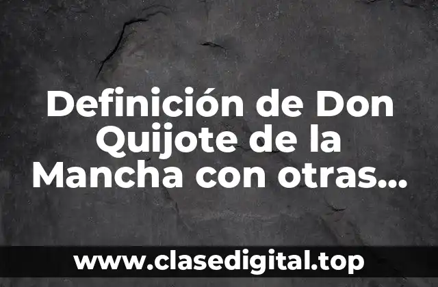 Definición de Don Quijote de la Mancha con otras situaciones