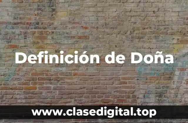 Definición de Doña