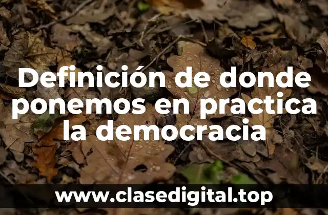 Definición de donde ponemos en practica la democracia