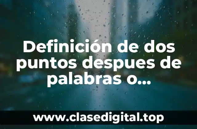 Definición de dos puntos despues de palabras o expresiones