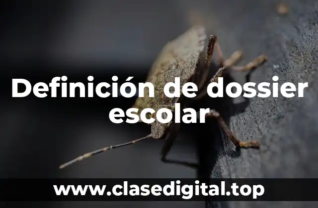 Definición de dossier escolar