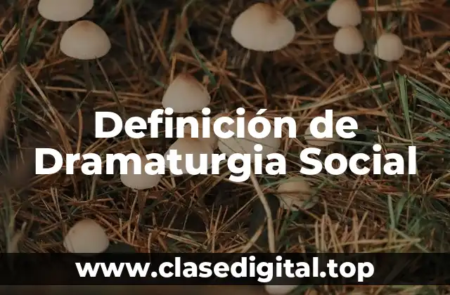 Definición de Dramaturgia Social