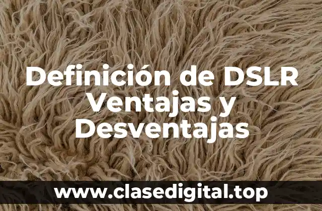 Definición de DSLR Ventajas y Desventajas
