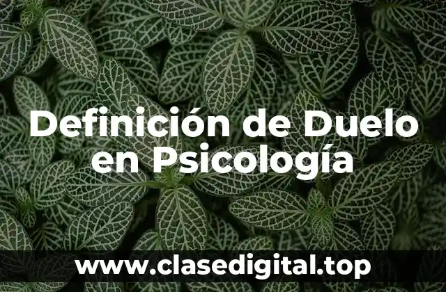 Definición de Duelo en Psicología